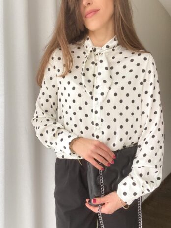 Koszula Flavia w groszki ecru