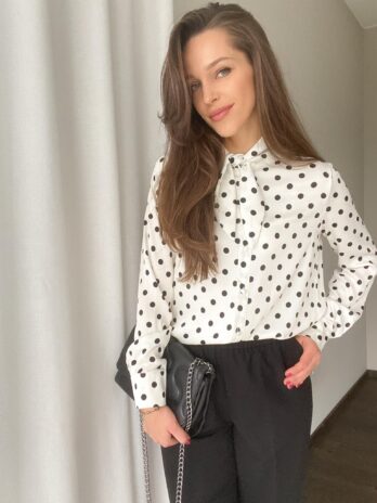Koszula Flavia w groszki ecru