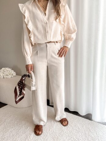 Lniane spodnie Summer 2 beż ostatni rozmiar XL/40