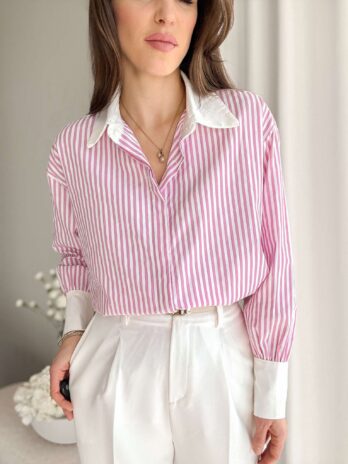 Koszula paski róż