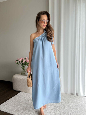 Sukienka France błękit – 100% wiskoza
