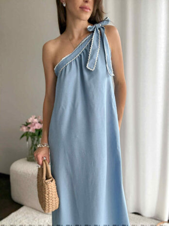 Sukienka France błękit – 100% wiskoza