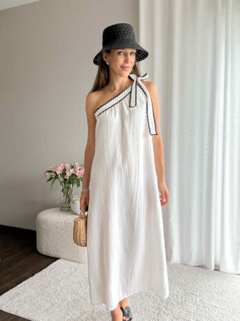 Sukienka France biel – 100% wiskoza