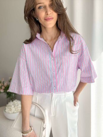 Koszula Bloom róż + błękitny