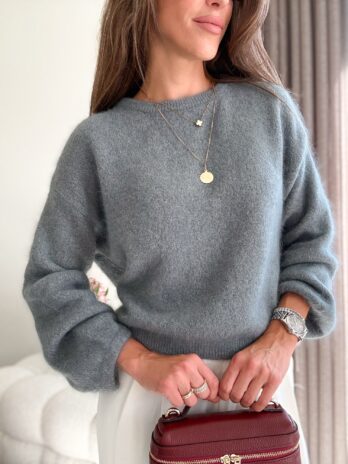 Sweter baby alpaca – szary