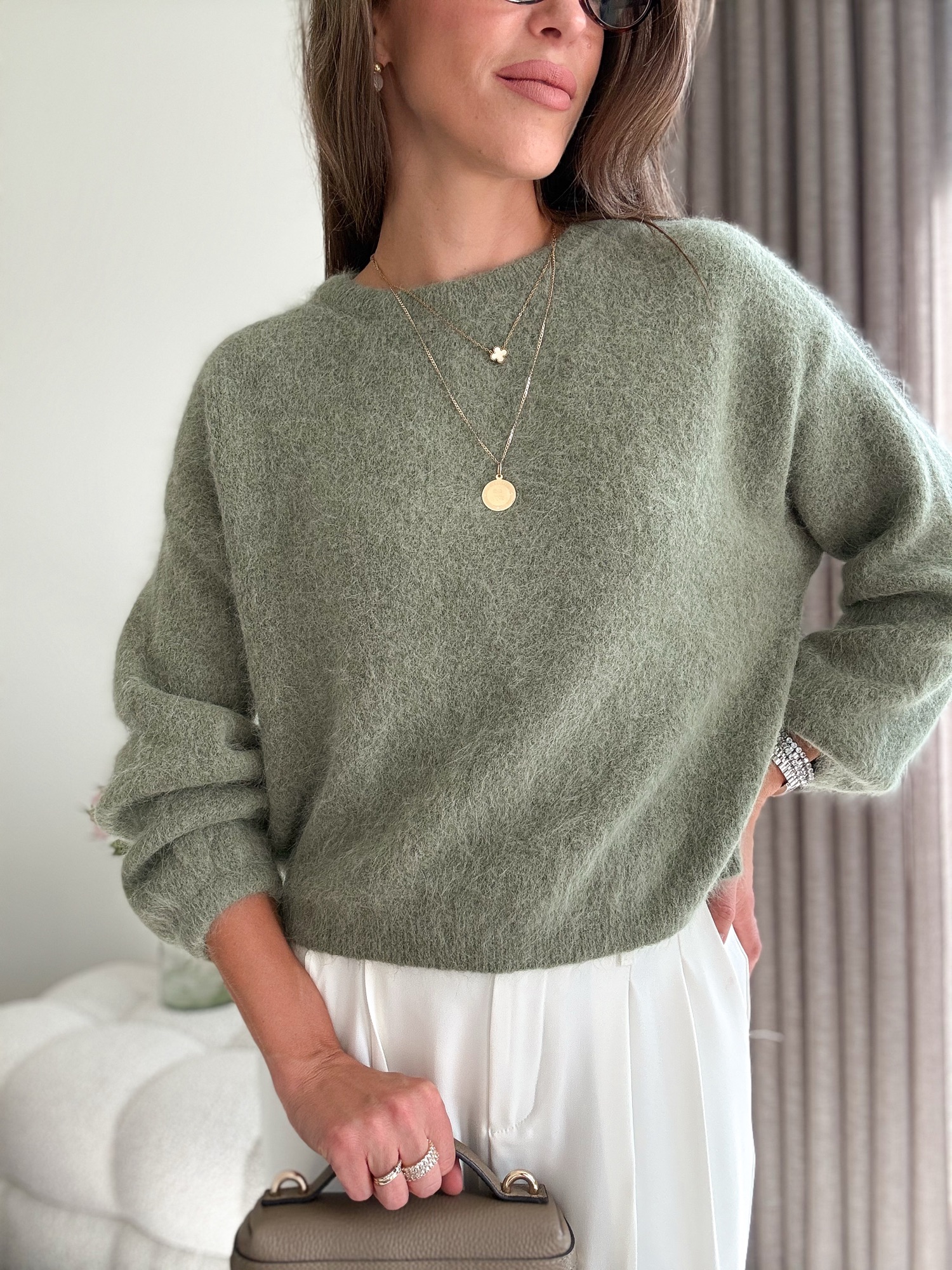 Sweter baby alpaca - zieleń - obrazek 3