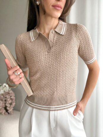 Bluzka Polo Davis beż