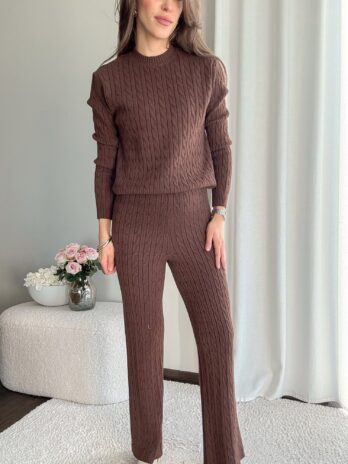 Komplet warkocz czekolada