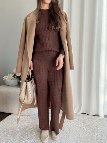 Komplet warkocz czekolada