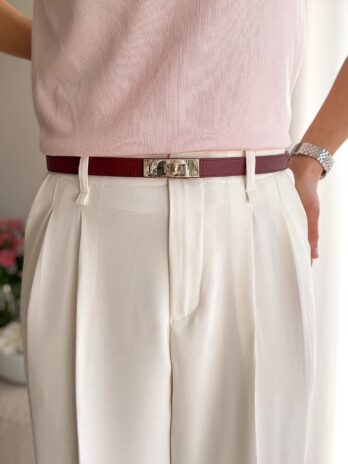 Pasek Hermiona 100% skóra burgund