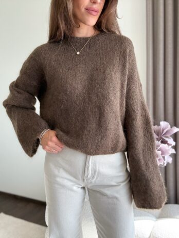 Sweter Lusi 50% kid moher – czekolada