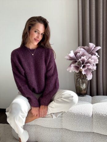 Sweter Lusi 50% kid moher – śliwka