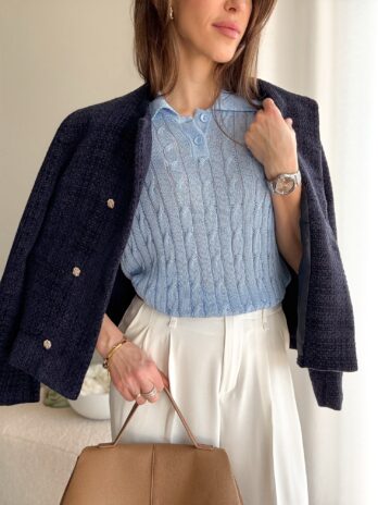 Koszulka Polo warkocz – błękit