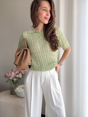 Koszulka Polo warkocz – zieleń