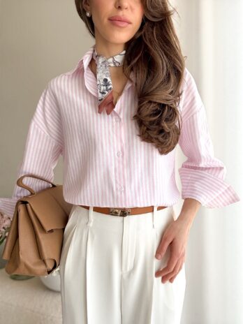 Koszula w paseczki Luu róż