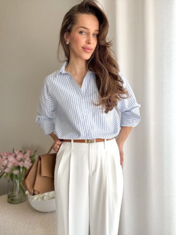 Koszula w paseczki Luu błękit