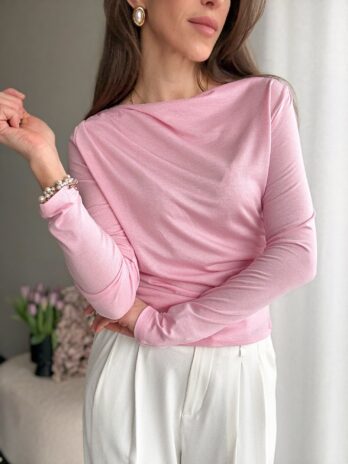 Jedwabna bluzka Silk | róż