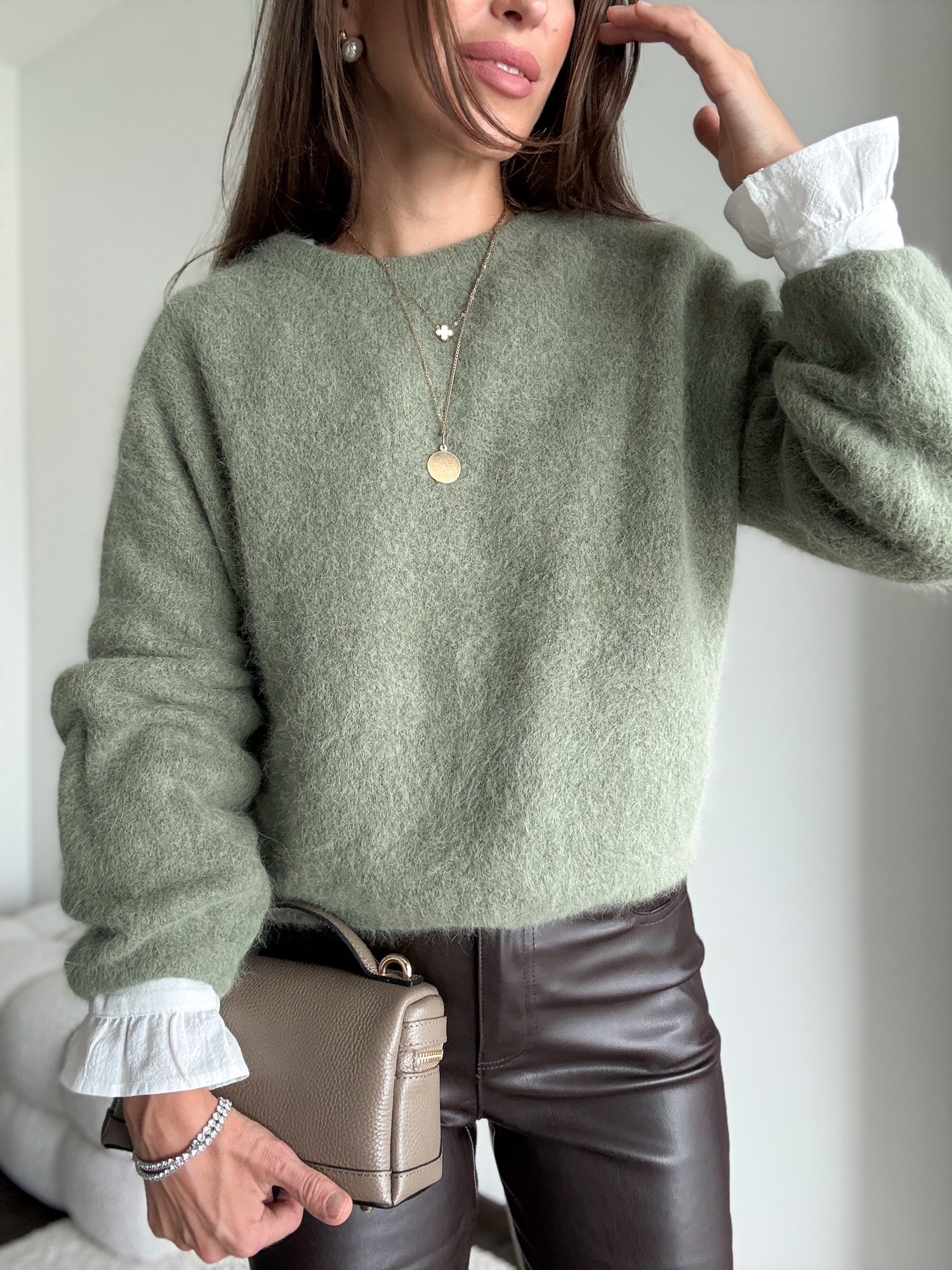 Sweter baby alpaca - zieleń - obrazek 6