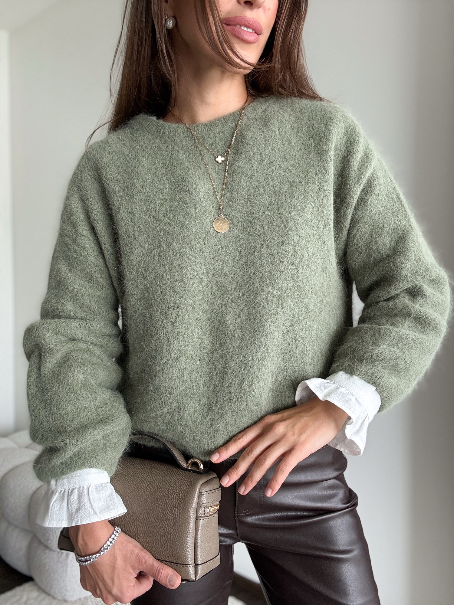 Sweter baby alpaca - zieleń - obrazek 5