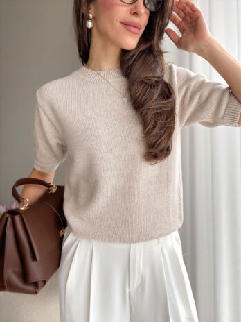 Sweter Premium wełna merino + kaszmir | beż