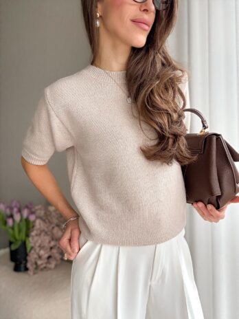 Sweter Premium wełna merino + kaszmir | beż