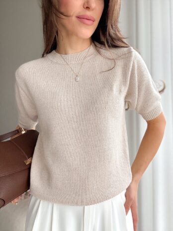 Sweter Premium wełna merino + kaszmir | beż