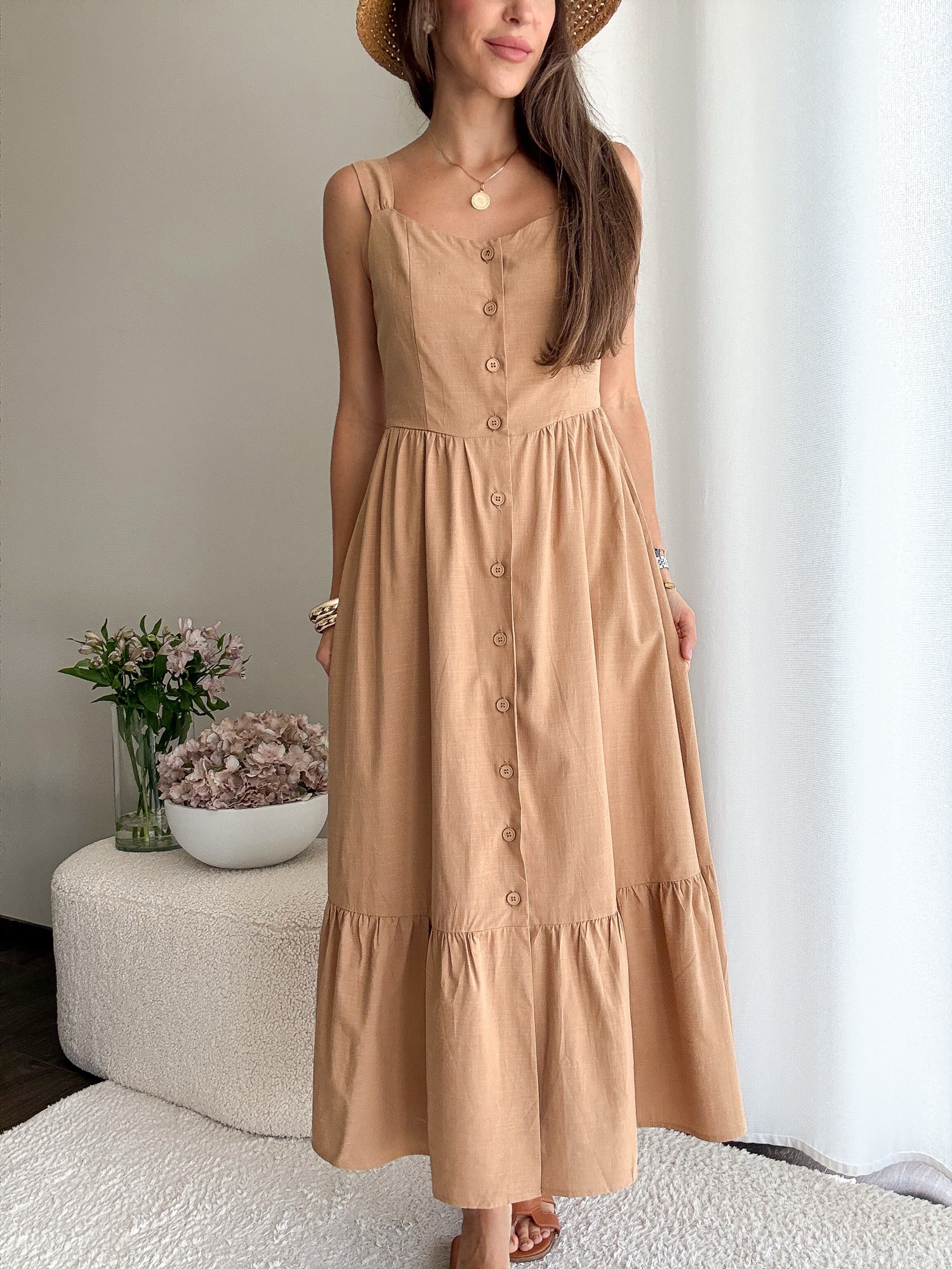 Sukienka retro camel - obrazek 6