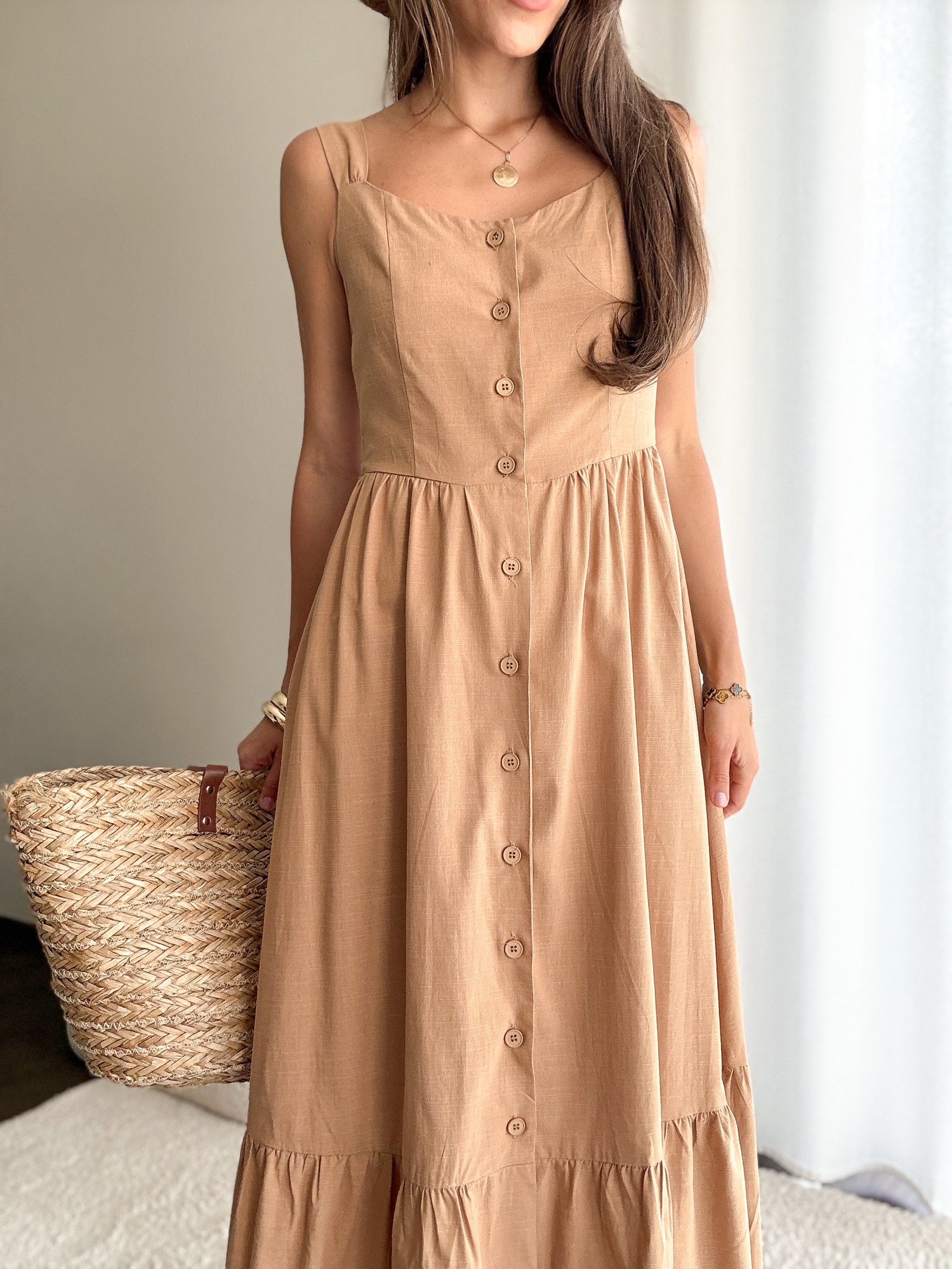 Sukienka retro camel - obrazek 3