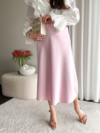 Satynowa spódnica Viki – róż