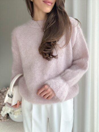 Sweter Flare pudrowy róż