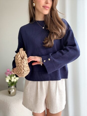 Sweter Sally 100% bawełna granatowy