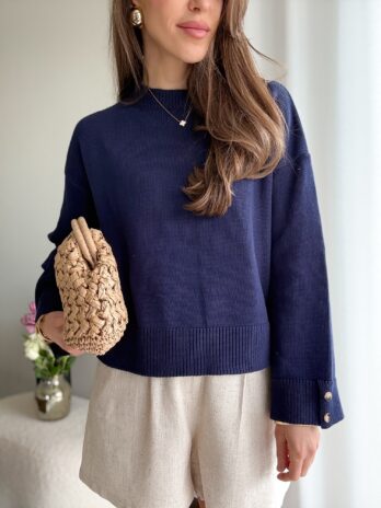 Sweter Sally 100% bawełna granatowy