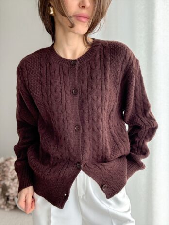 Kardigan Sofia brąz – wełna+wiskoza