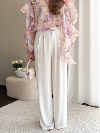 Lniane spodnie Holiday biel