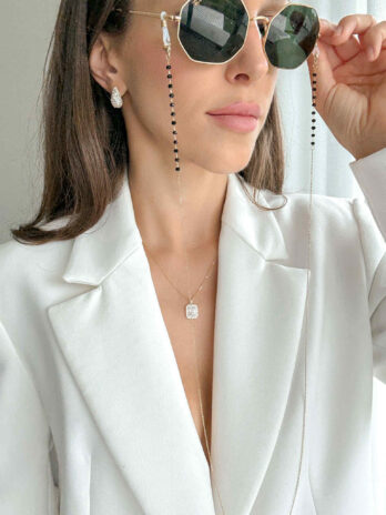 Łańcuszek do okularów z kryształkami