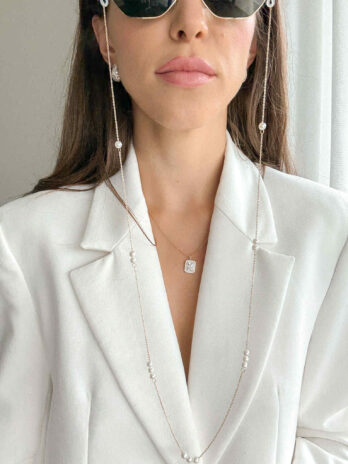 Łańcuszek do okularów z perełkami