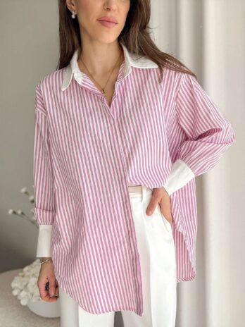 Koszula paski róż