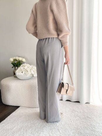 Garniturowe spodnie w prążek Frankie szare