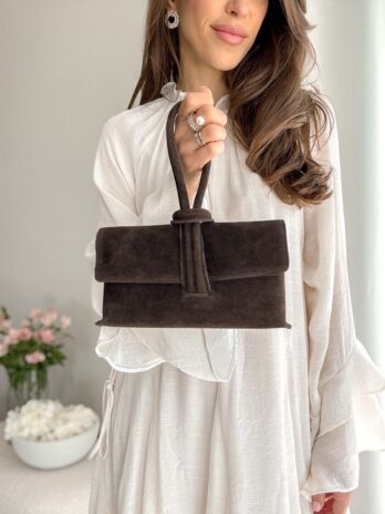 Torebka Tiffany brąz-100% skóra naturalna (zamsz)